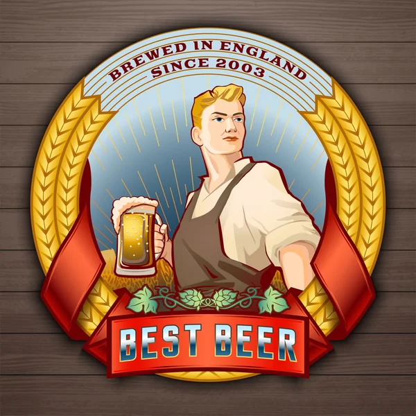 Mejor cerveza 2 — Vector de stock