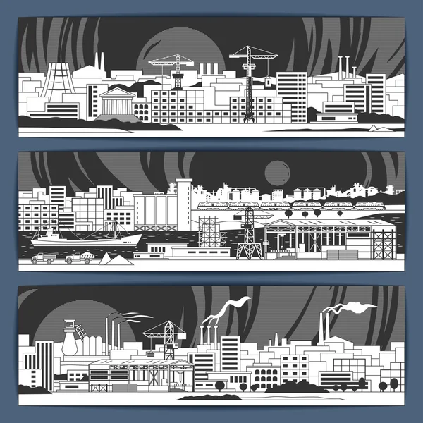 Industriële banners 1 lineaire — Stockvector