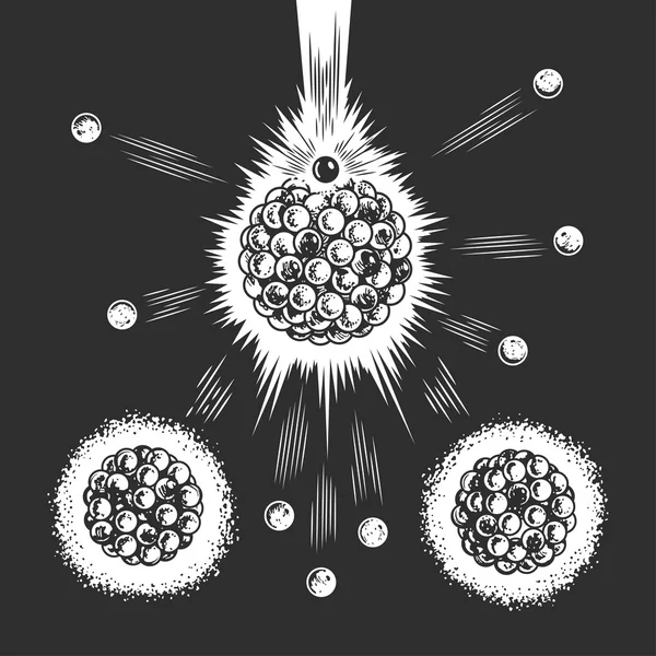 Atom reaction 1 — Stock Vector