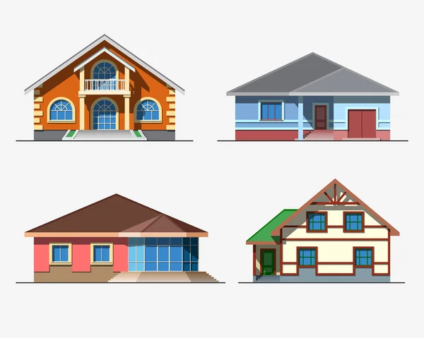 Häuser 3 Farbe Stockvektor