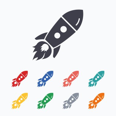 Yukarı simgesi başlatın. Başlangıç iş roket işareti.