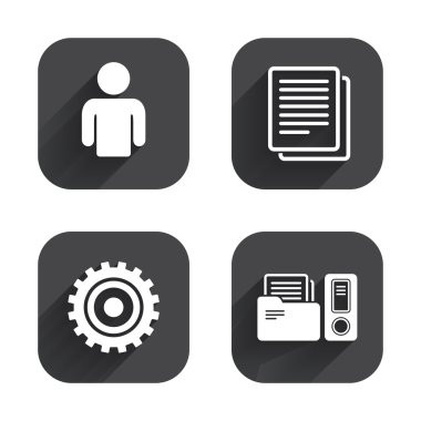 Muhasebe iş akışı simgeleri.