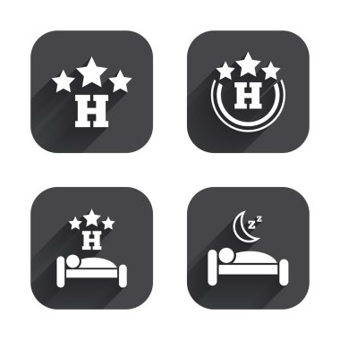Three stars hotel icons.