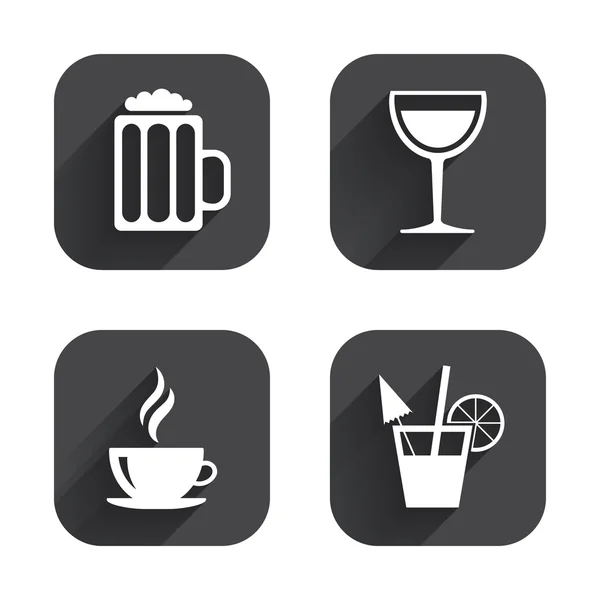 Drinks signs. Coffee cup, glass — Stock Vector