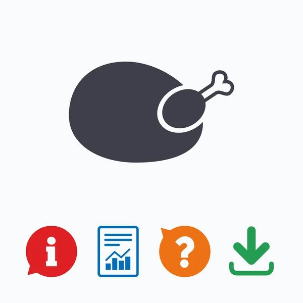 Signo de pollo icono . — Vector de stock