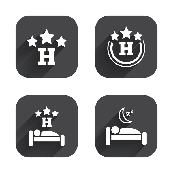Three stars hotel icons. — Stock Vector