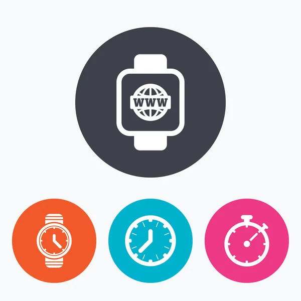 Smartwatch. Mechanische Uhrzeit und Timer. — Stockvektor