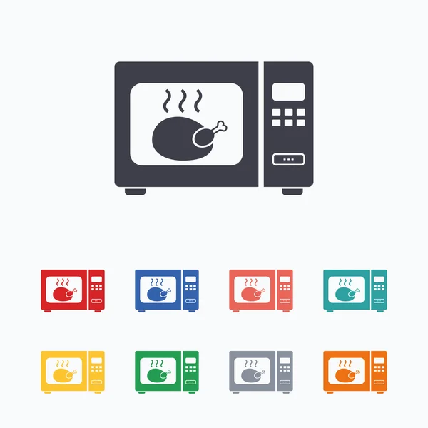 Microondas iconos signo horno — Vector de stock