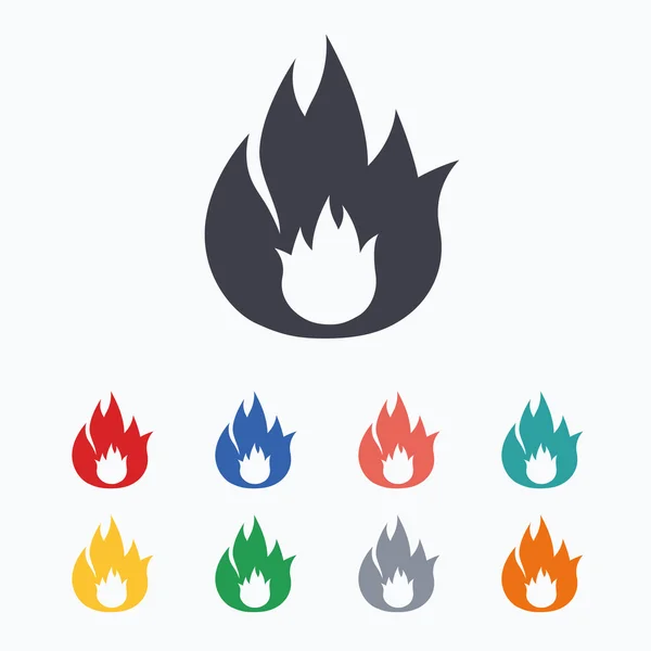 Fire flame sign icons — Stock Vector