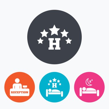 Beş yıldızlı otel simgeler.