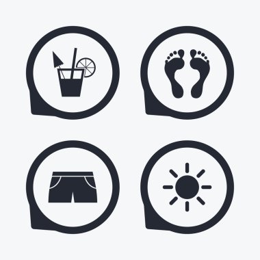 Beach Tatil simgeler.