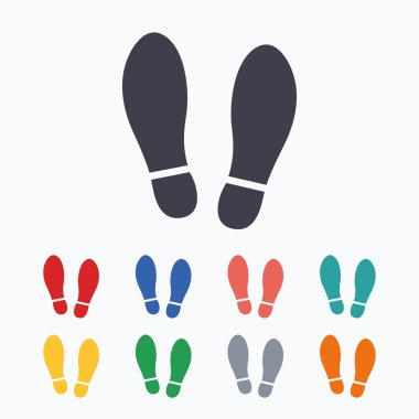 Künye ayakkabı işareti simgesi. Ayakkabı yazdırma simgesi