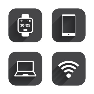dizüstü bilgisayar ve akıllı telefon simgesi. Akıllı izle simgesi