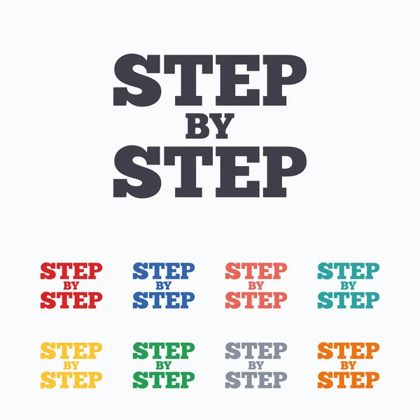 Schritt für Schritt Zeichen-Symbol. Symbolbild. — Stockvektor