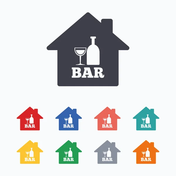 Bar ou Pub signes icônes — Image vectorielle