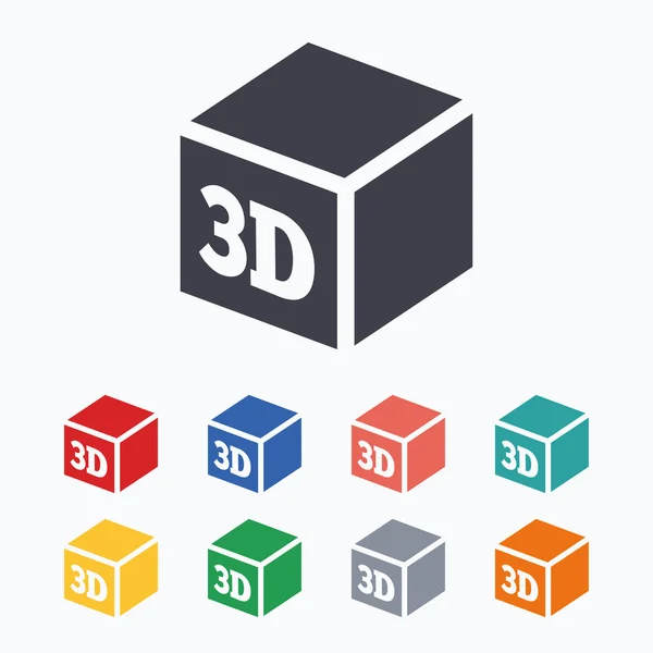 Знаки 3D печати — стоковый вектор
