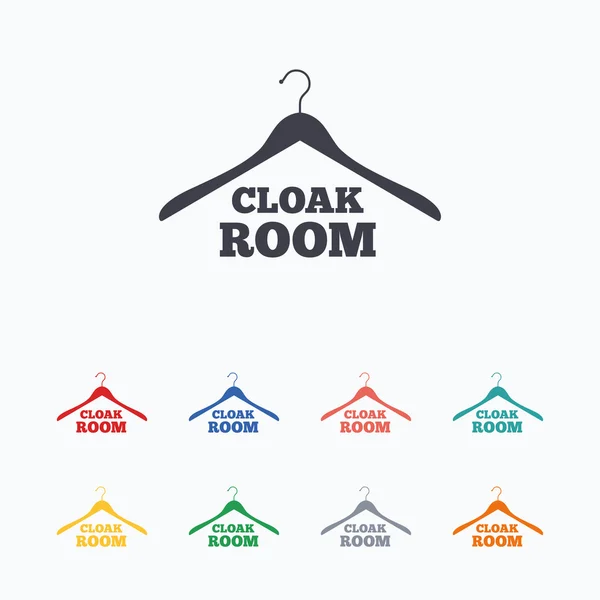 Cloakroom segno icone — Vettoriale Stock