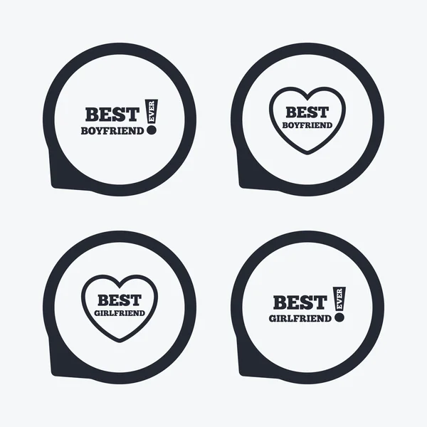 Best boyfriend and girlfriend icons. — Stock Vector