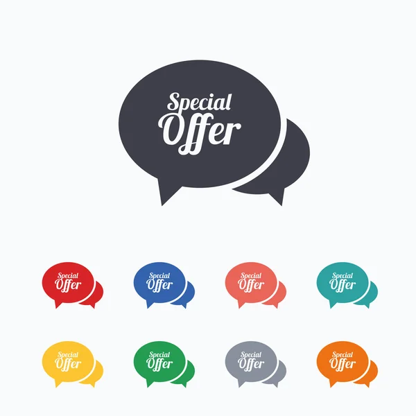 Speech bubble Special offer icons — Stock Vector