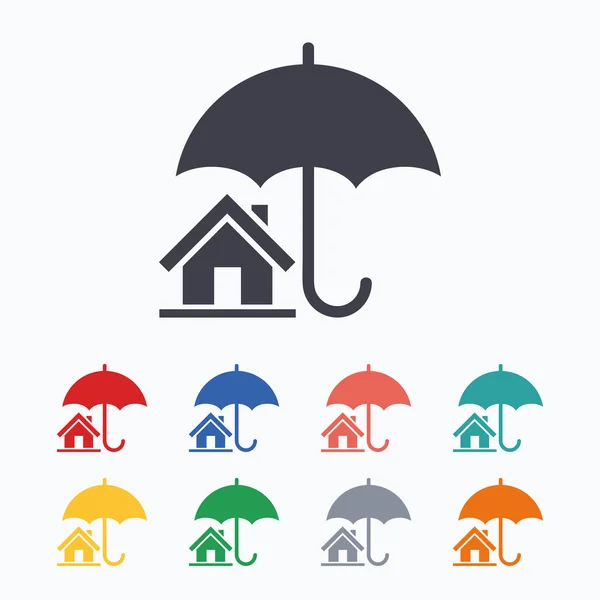 Domů pojištění znamení ikony — Stockový vektor