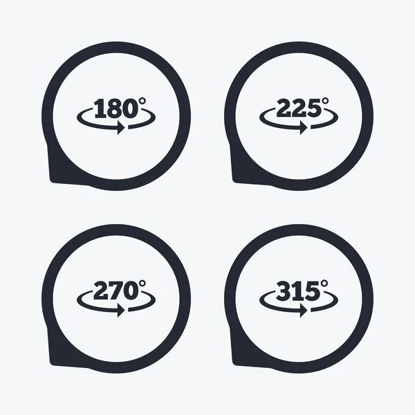 Angle degrees icons. — Stock Vector