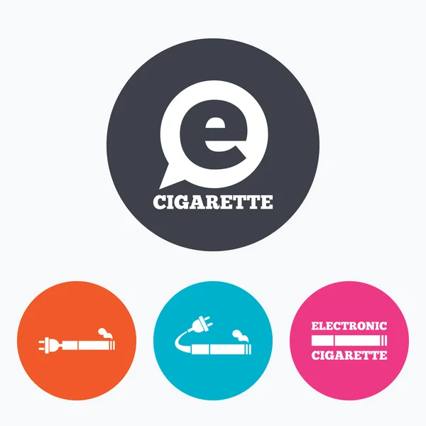 E-Cigarette signs. Electronic smoking icons. — Stock Vector
