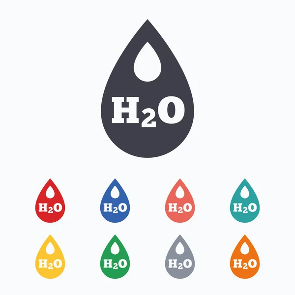 H2O Icono de señal de gota de agua. Lágrima símbolo . — Vector de stock