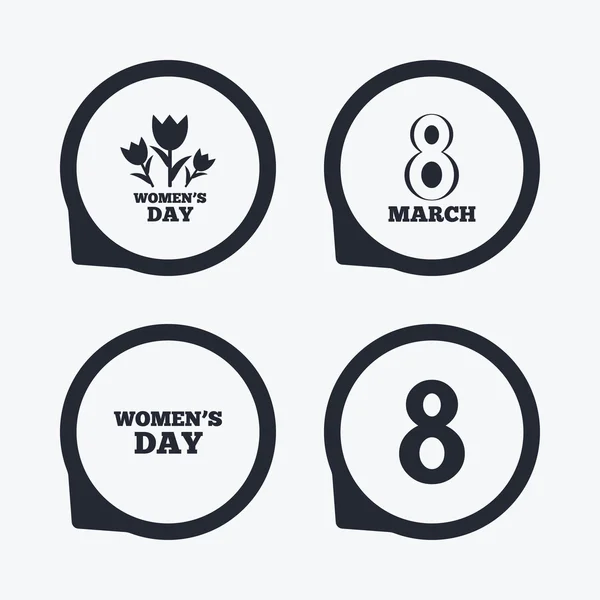 8 mars Icônes de la Journée de la femme . — Image vectorielle