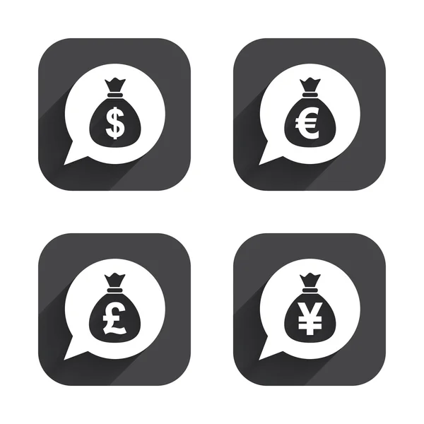 Money bag icons. — Stock Vector