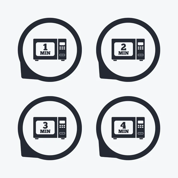 Microondas iconos horno . — Vector de stock