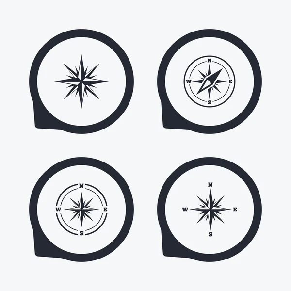 Windrose navigation icons. Compass symbols. — Stock Vector