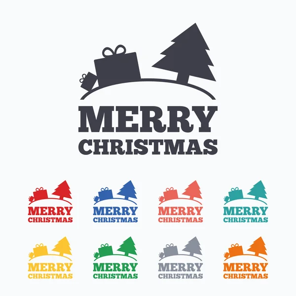Merry christmas gift signs — Stock Vector