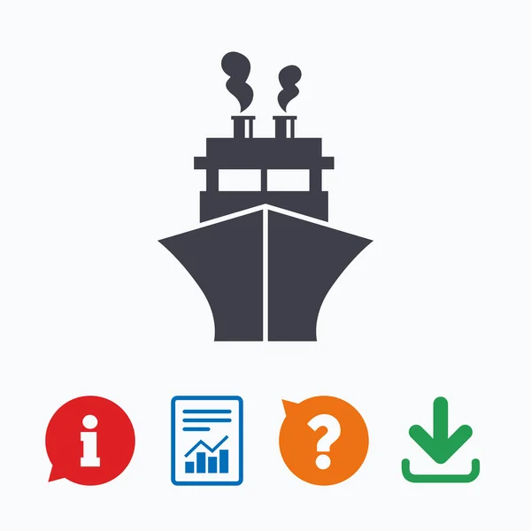 Ship or boat sign icon. Shipping delivery symbol — Stock Vector