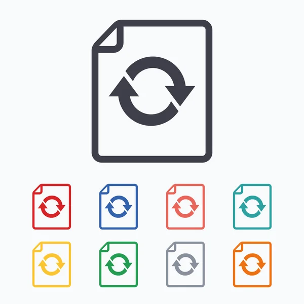 File document refresh icons — Stock Vector