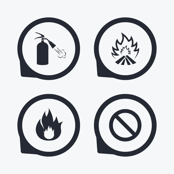 Fire flame icons. — Stock Vector