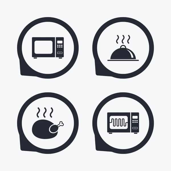 Microwave oven icons — Stock Vector