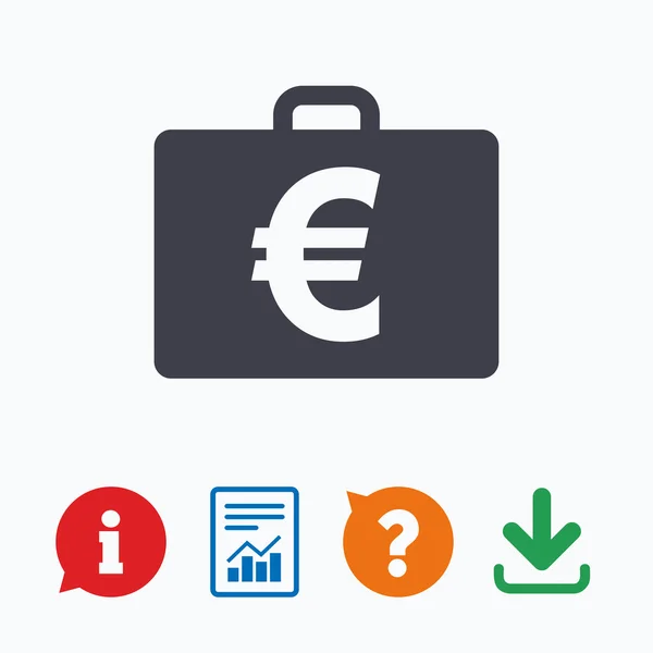 Estuche con signo Euro EUR . — Vector de stock