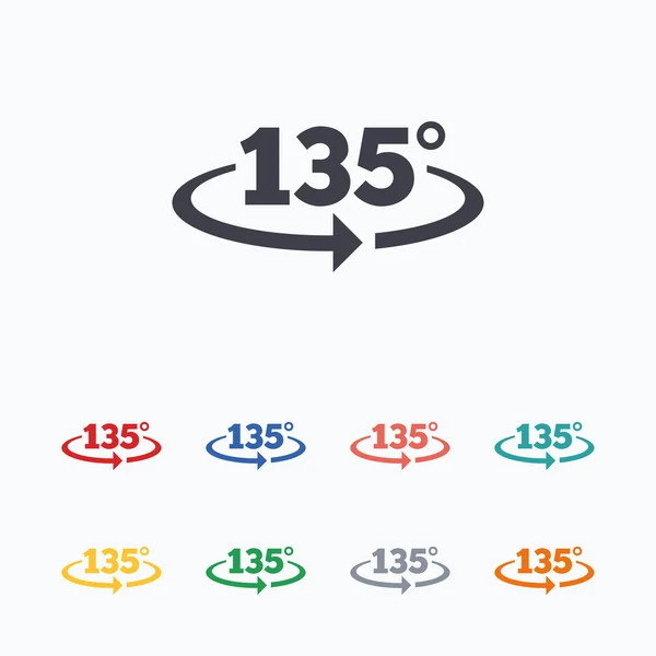 Hoek 135 graden tekenen — Stockvector