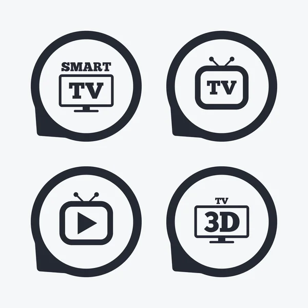 Iconos de modo Smart TV 3D — Archivo Imágenes Vectoriales