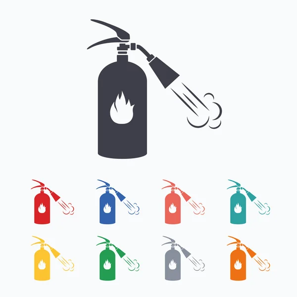 Fire extinguisher sign icons — Stock Vector