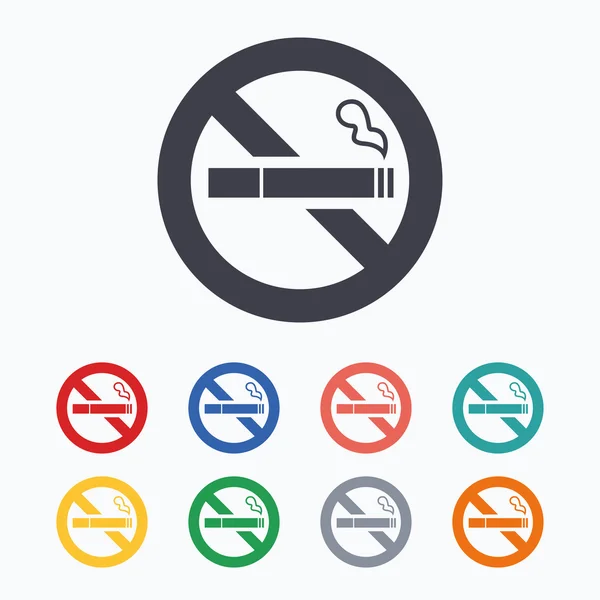 Ícones de sinal de não fumar — Vetor de Stock