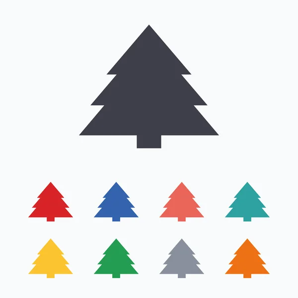 Kerstboom teken pictogrammen — Stockvector