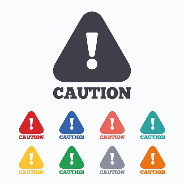 Attention caution sign icons — Stock Vector