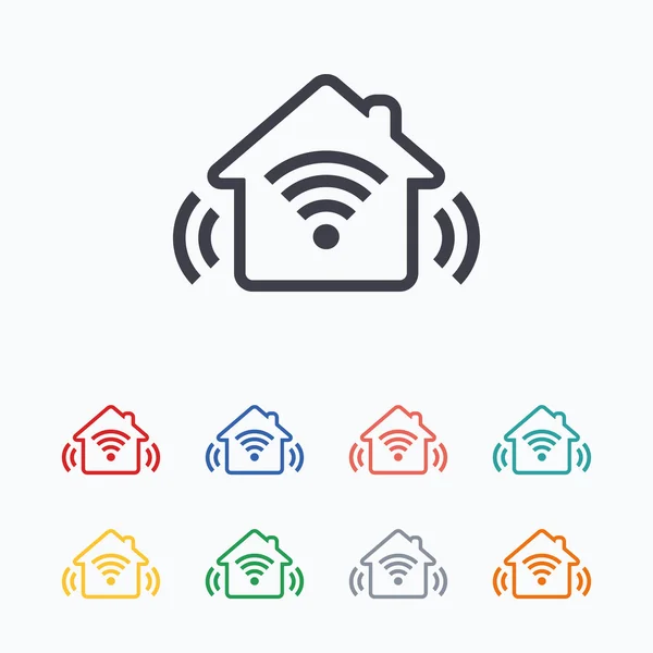 Smart home sign icon. Smart house button. — Stock Vector