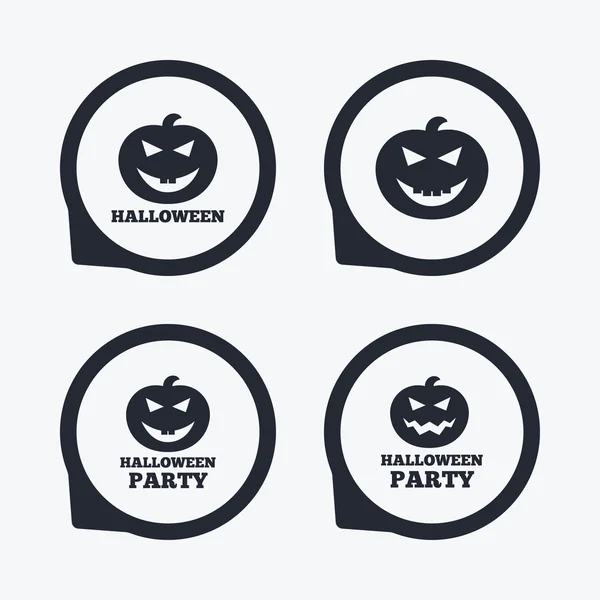 Halloween-Party-Ikonen. Kürbissymbol. — Stockvektor