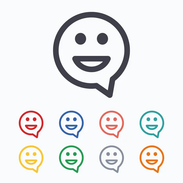 Happy face speech bubble symbol. Smile icon. — Stock Vector