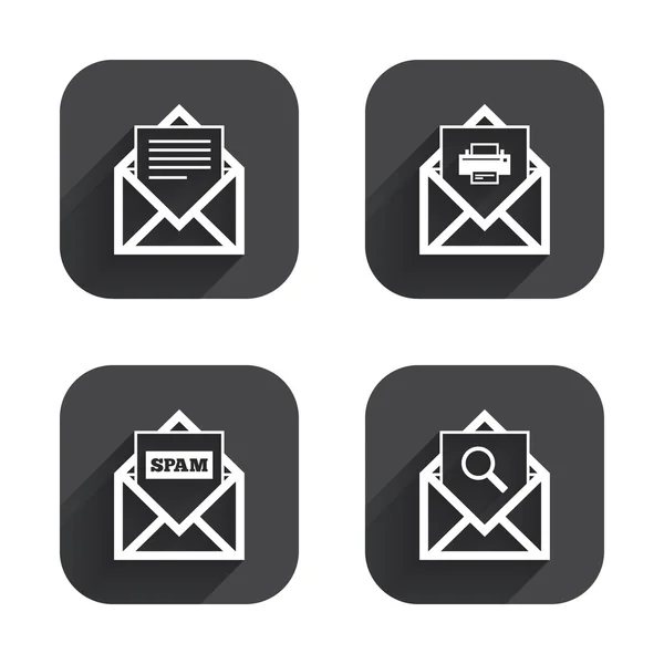 Iconos de sobre de correo . — Vector de stock