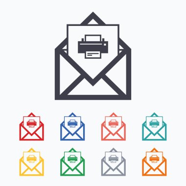 Yazdırma simgeler posta. Zarf simgeleri