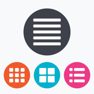 liste menü simgeleri.