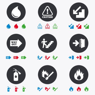 Yangın güvenliği, acil durum simgeleri.